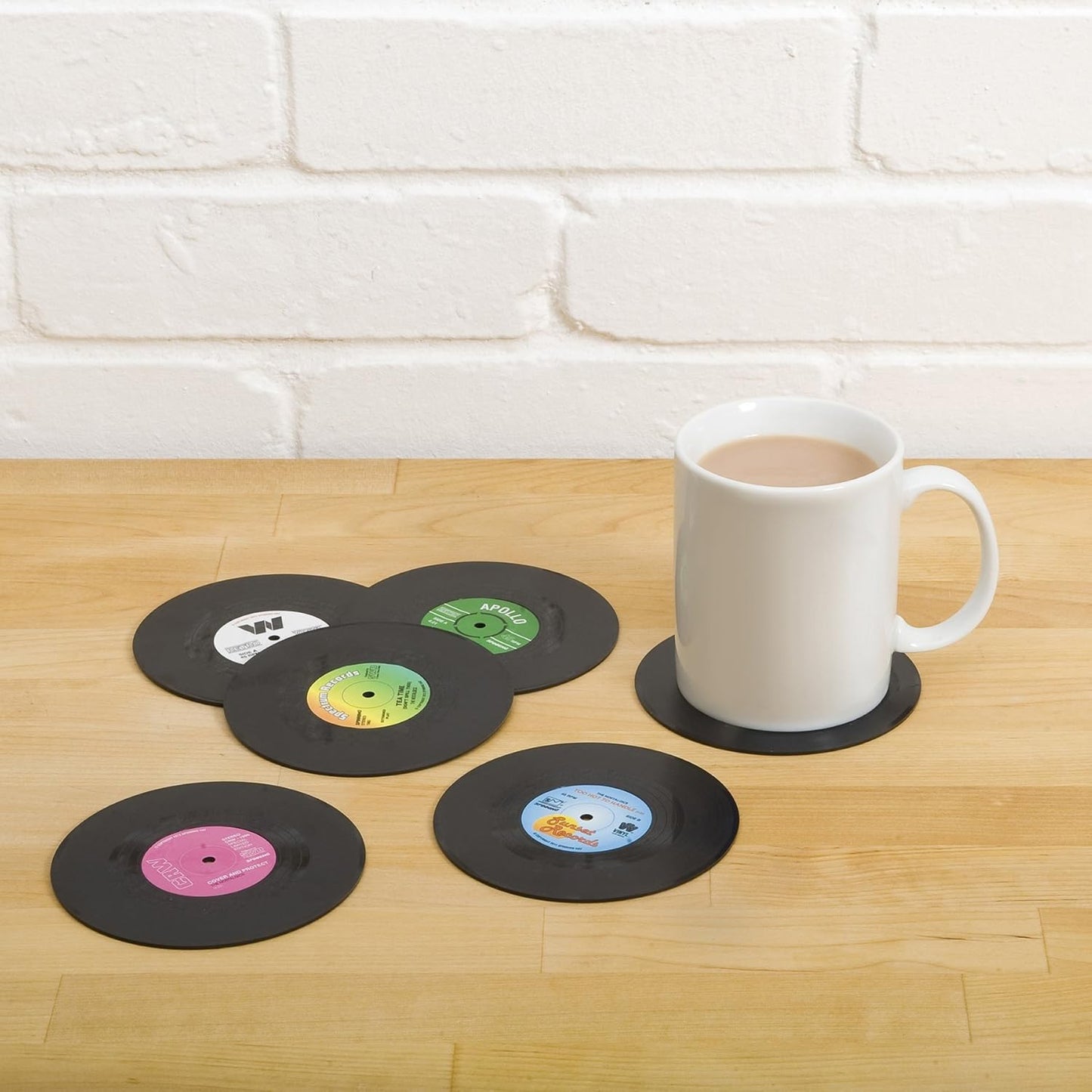 Retro Vinyl Coasters 6-Pack