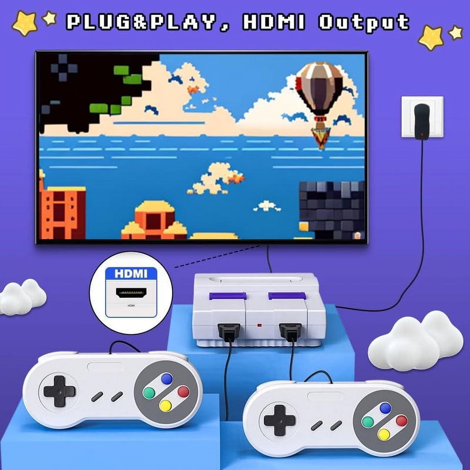 Super Retro Controllers Classic Mini HDMI System with Built in 821 Old School Controllers,Super Classic System,Plug and Play