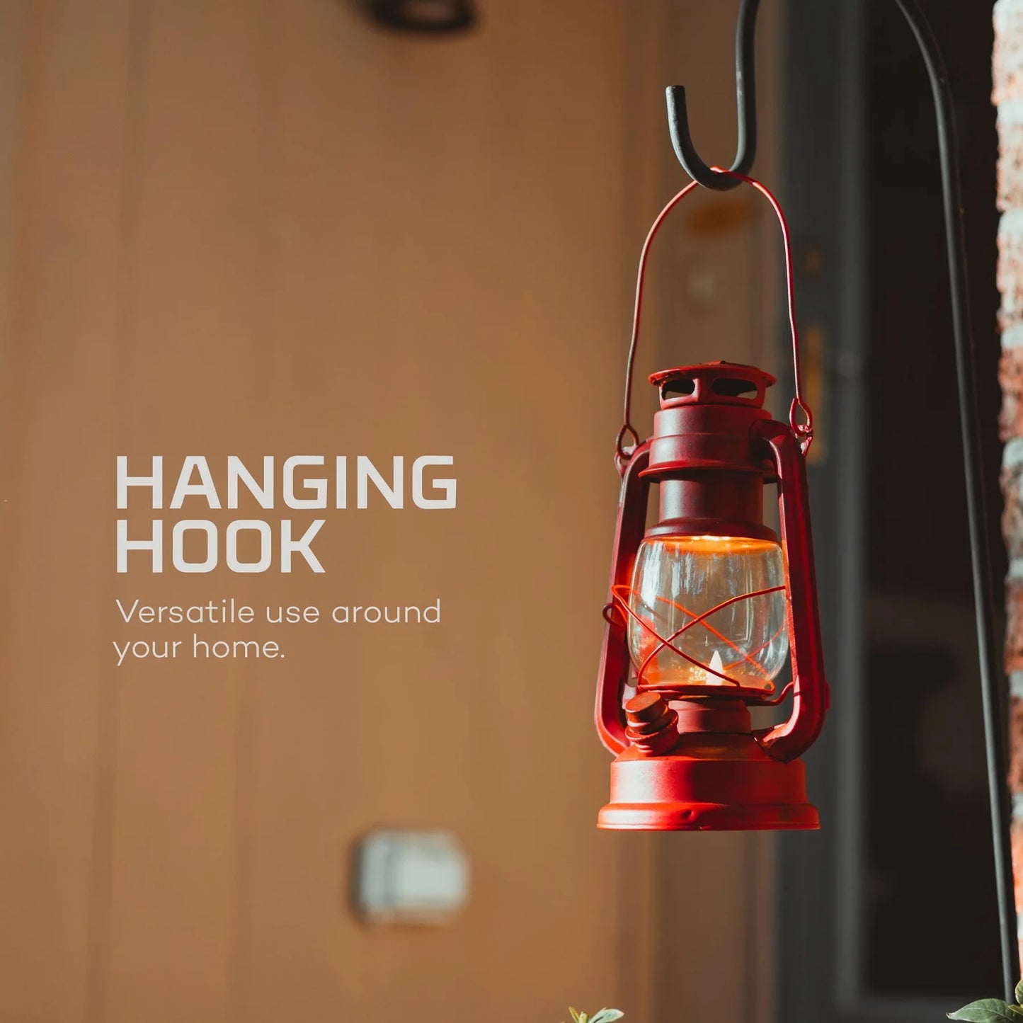 Retro 100 Lumen LED Red Metal Lantern, Battery Operated