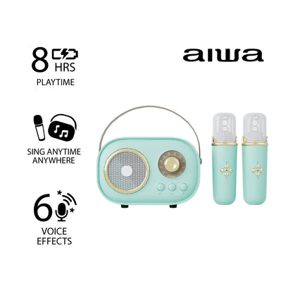 Retro Wireless Karaoke Speaker, Mint, AI6028-MNT