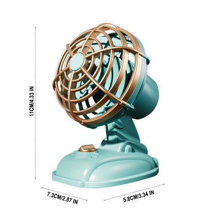 Chargeable Fan Retro Desktop Mini USB Charging Fan Vintage Style 1980S Small Fan with Adjustable Angle Silent Operation 400Mah Battery 5V/1.5W for Office Gift