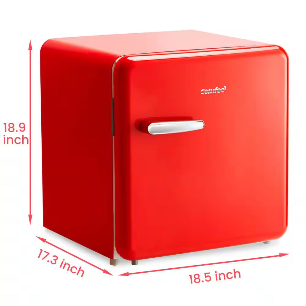 1.6 Cu. Ft. Solo Series Retro Mini Refrigerator in Red Adjustable Thermostat, ENERGY STAR for Bedroom/Dorm/Garage