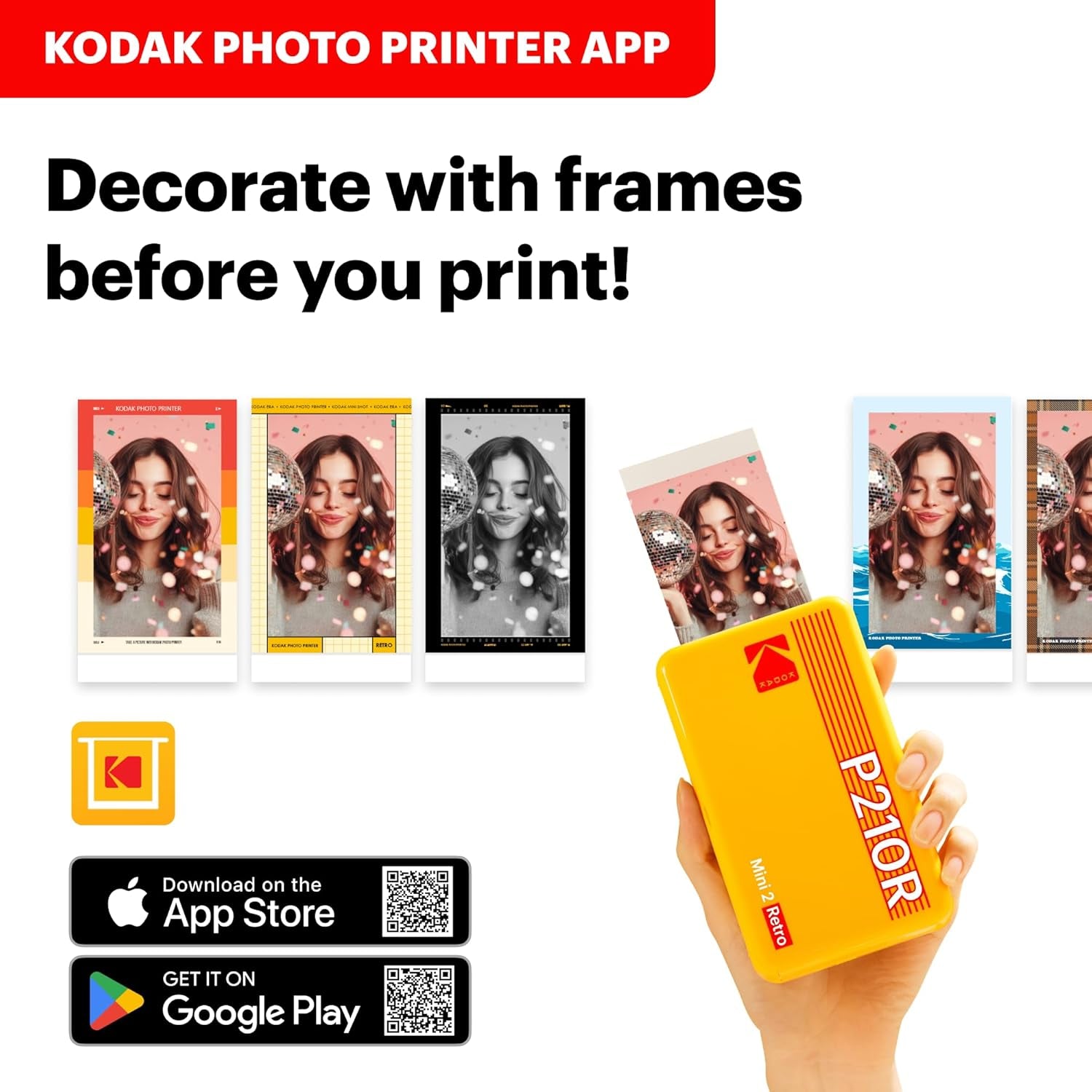Mini 2 Retro 4PASS Portable Photo Printer, 2.1X3.4 Inches, Instant Picture Printer for Iphone and Android, Photo Printer Gift, 38 Sheets Bundle, White
