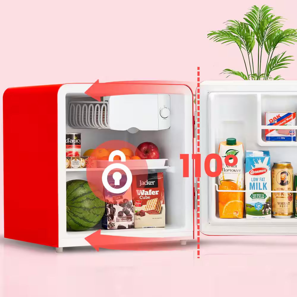 1.6 Cu. Ft. Solo Series Retro Mini Refrigerator in Red Adjustable Thermostat, ENERGY STAR for Bedroom/Dorm/Garage