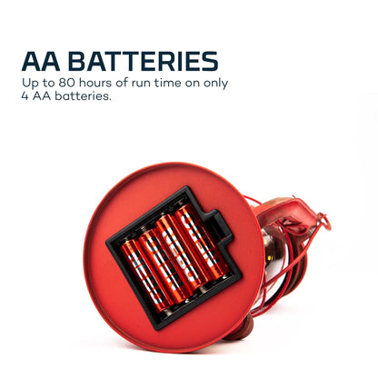 Retro 100 Lumen LED Red Metal Lantern, Battery Operated