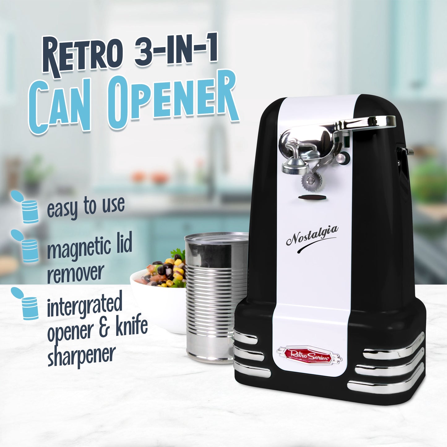 Retro Can Opener, Black