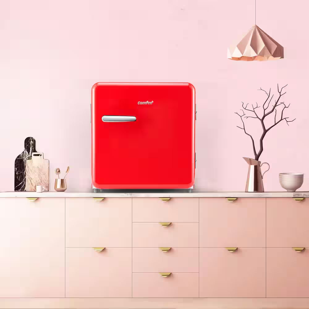 1.6 Cu. Ft. Solo Series Retro Mini Refrigerator in Red Adjustable Thermostat, ENERGY STAR for Bedroom/Dorm/Garage