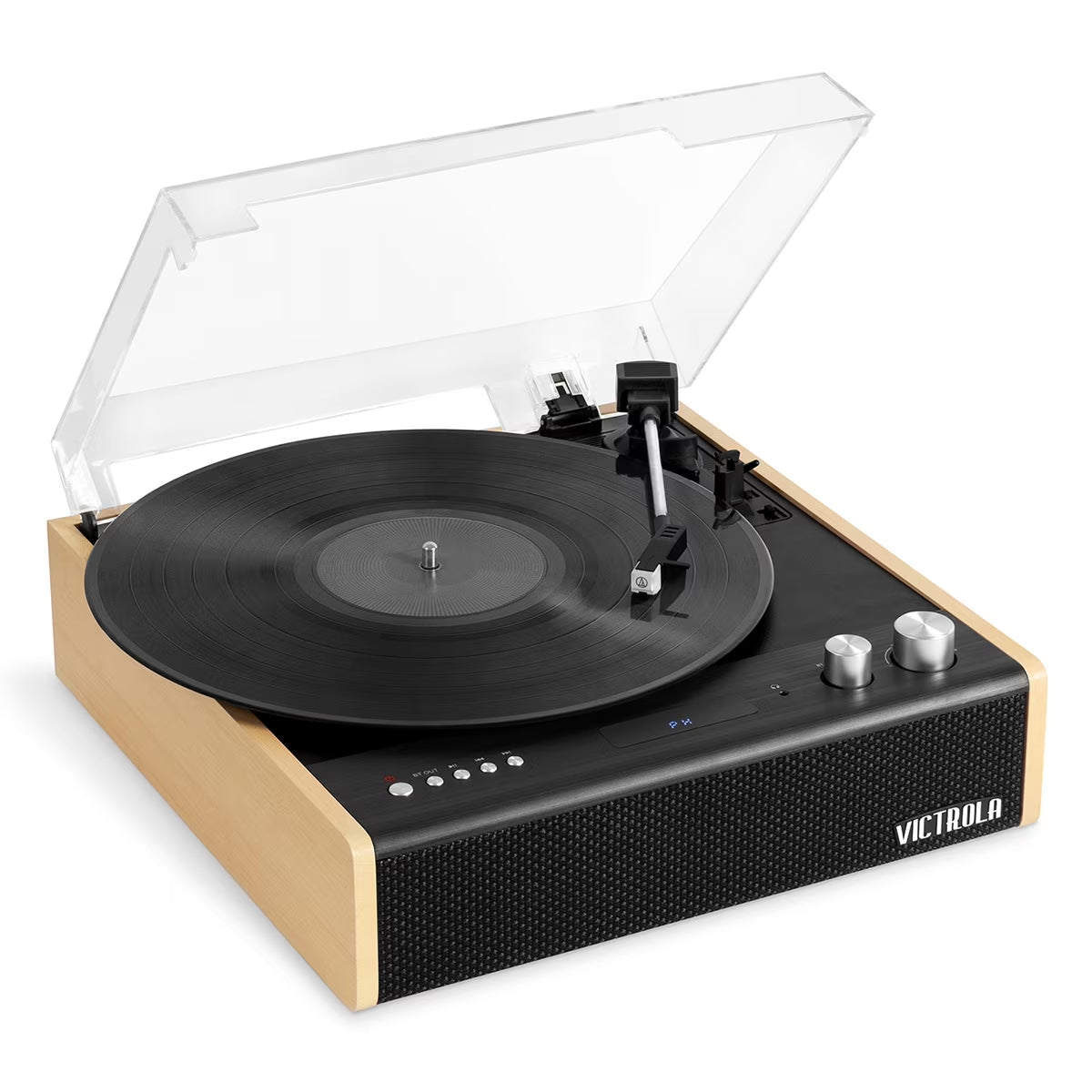 Eastwood 3-Speed Bluetooth Turntable with Built-In Speakers and Dust Cover | Upgraded Turntable Audio Sound | Black (VTA-72-BAM)