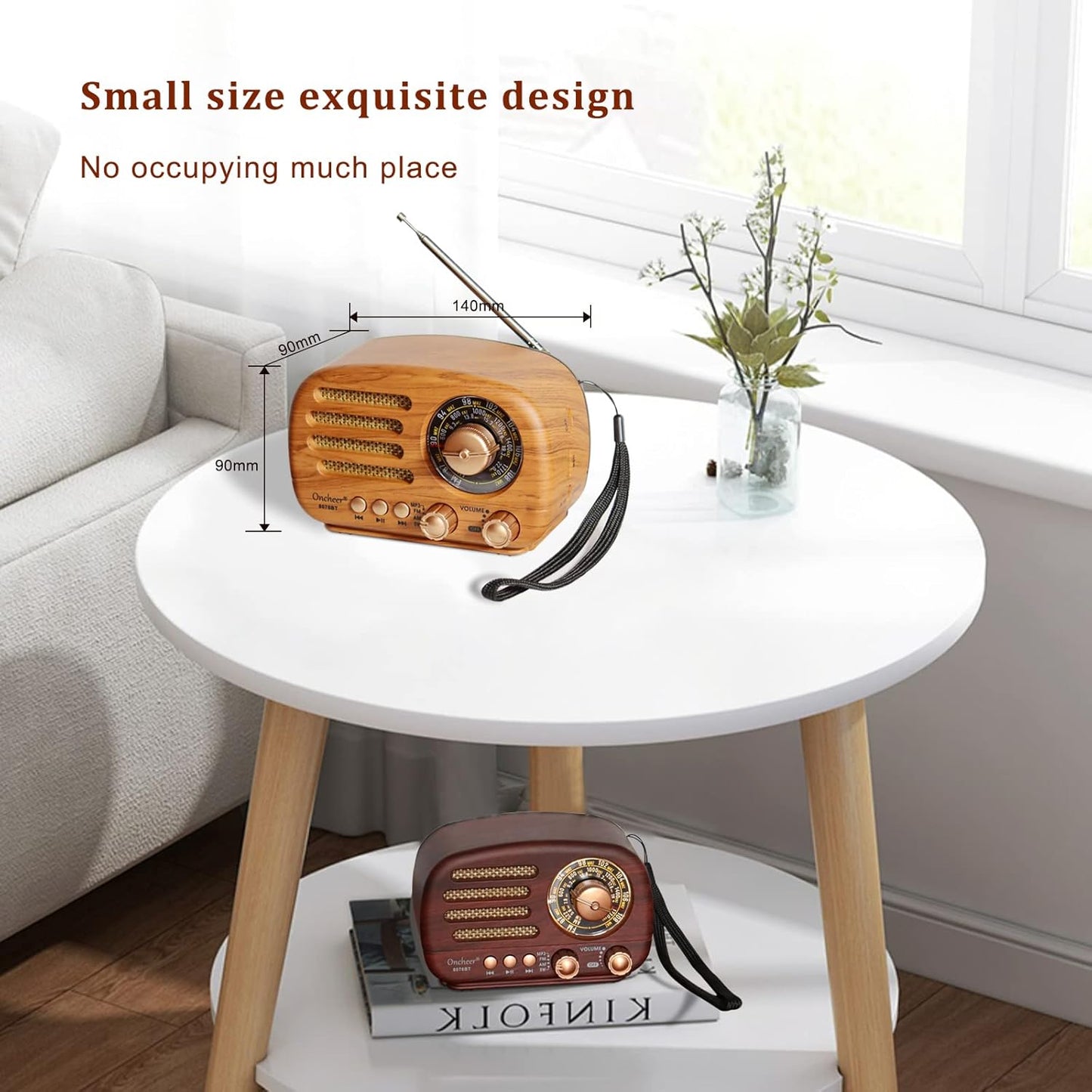 Portable Vintage Radio Retro Bluetooth Speaker, FM/AM/SW Old Fashion Classic Style, Adjustable Antenna, Rechargeable Battery Powered & USB Charging, Support TF Card, USB Mp3 Playing Music