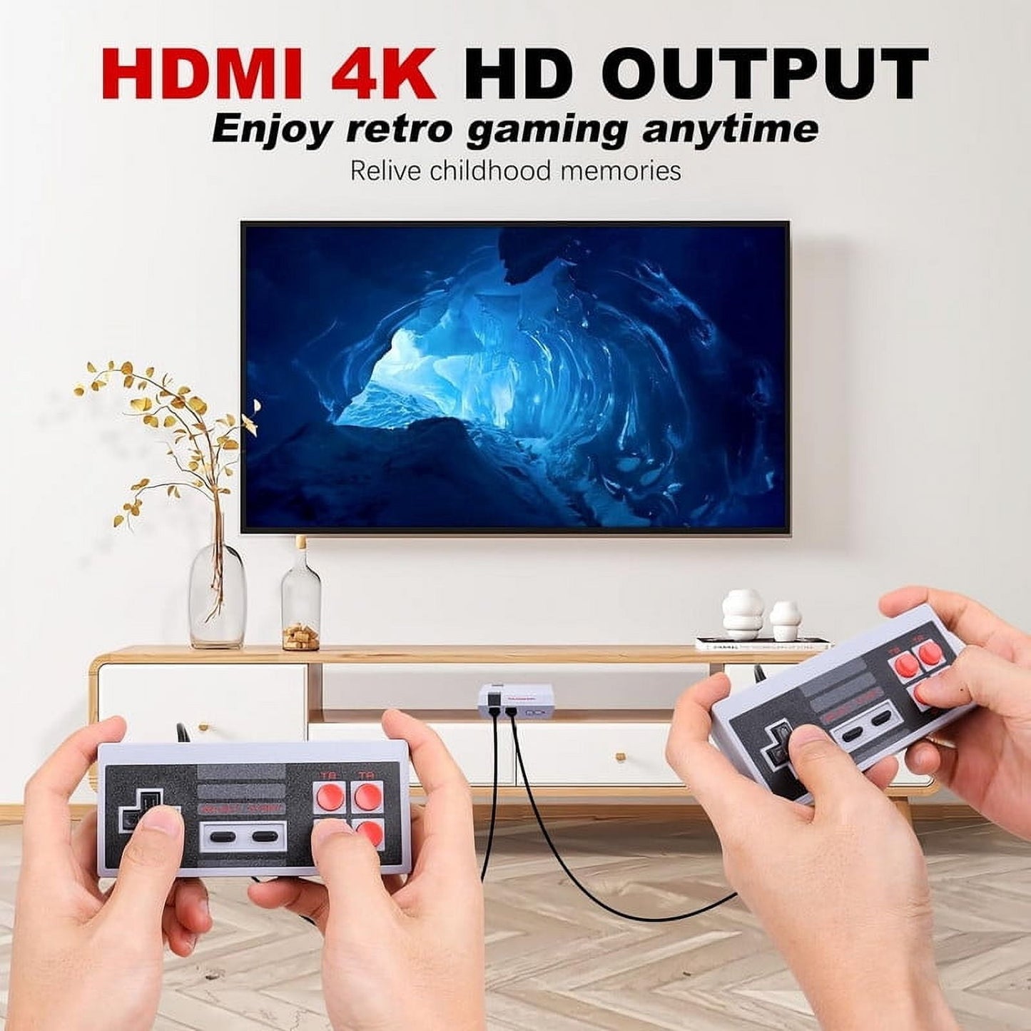 Retro Controllers with 620 Built-In Classic Plays, 8-Bit Video Play System for Adults and Kids, Includes 2 Controllers - Rediscover the Joy of Retro Playing