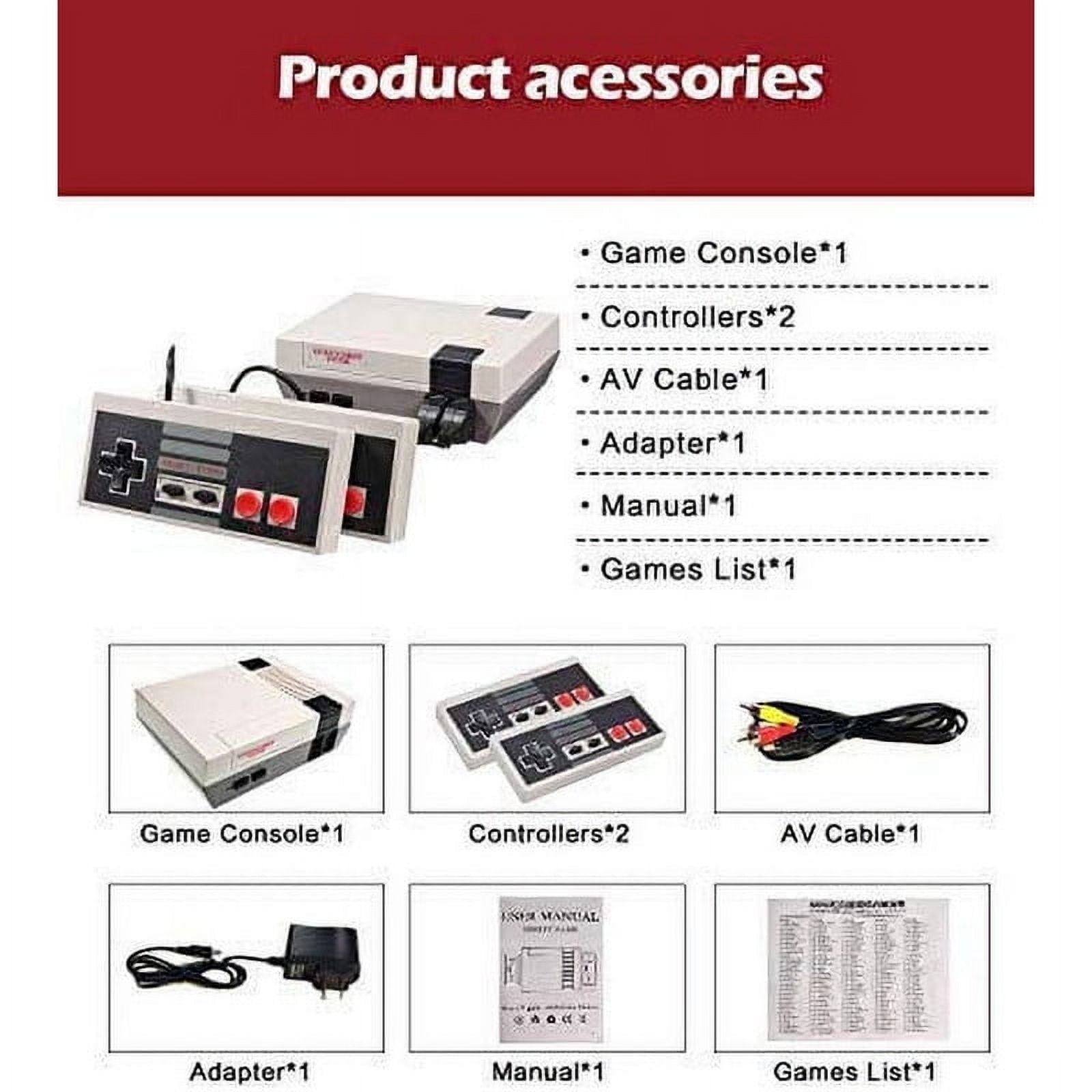 Retro Controllers with 620 Built-In Classic Plays, 8-Bit Video Play System for Adults and Kids, Includes 2 Controllers - Rediscover the Joy of Retro Playing