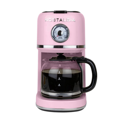 Classic Retro 10 Cup Coffee Maker, Pink