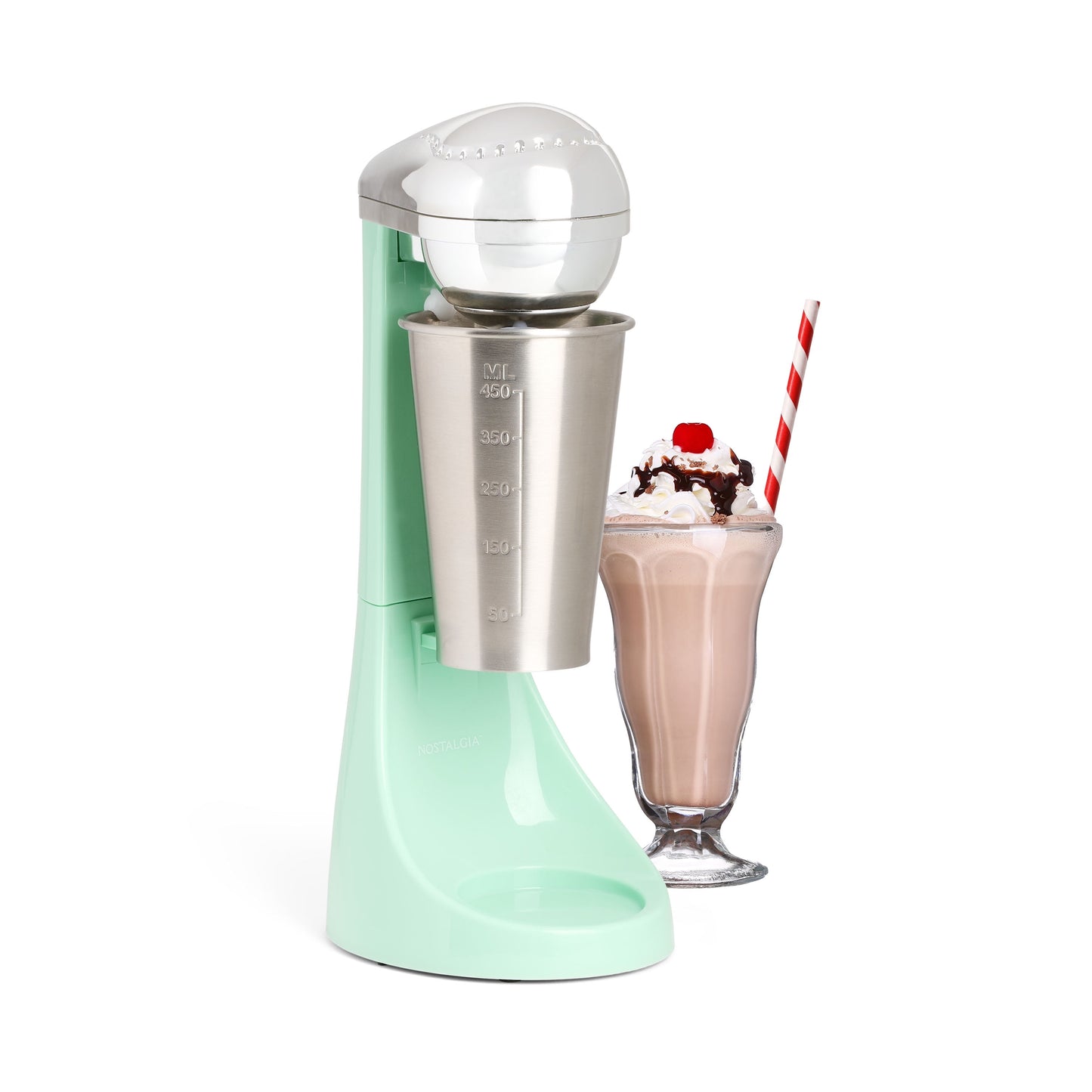 Milkshake Maker 2-Speed 16 Oz Milk Shake Blender Retro Kitchen Appliance, Jade