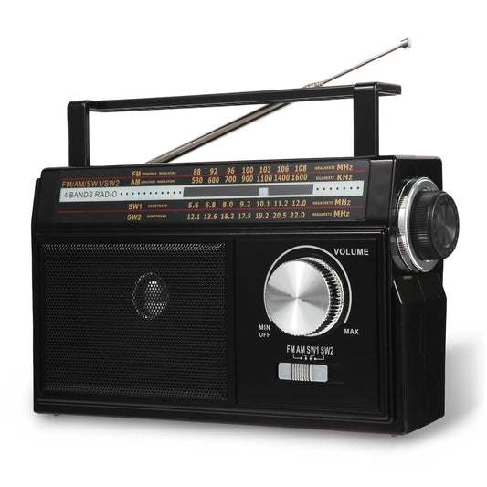 Radio Portable AM FM Shortwave, Vintage Transistor Radios, Retro Personal Radios Rechargeable Battery Powered Plug in Radios, Great Sound and Strong Reception, Easy to Use for Senior, Kids, Silver