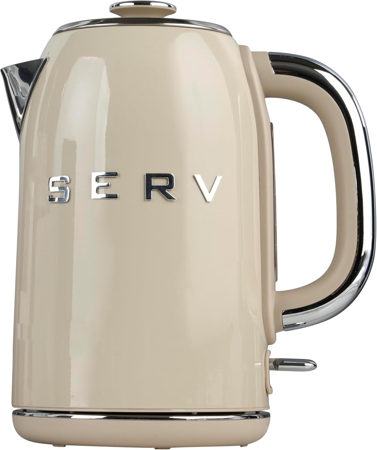 Retro Serv Electric Kettle – 1.7L Stainless Steel Water Boiler with 360° Swivel Base, Clear Water Level Indicator