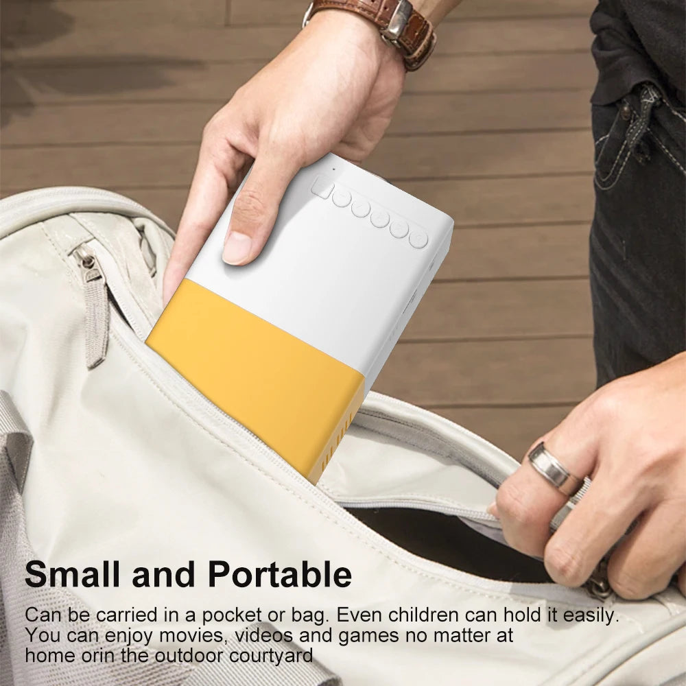 Compact and Powerful Portable Mini Projector - 600 Lumens, HDMI-Compatible, Built-In Speakers - Perfect for Home and Outdoor Family Entertainment!