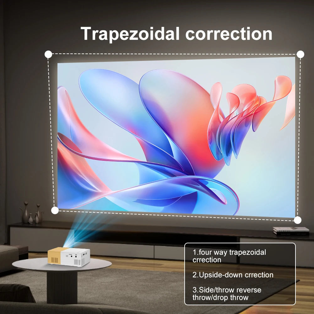 Compact and Powerful Portable Mini Projector - 600 Lumens, HDMI-Compatible, Built-In Speakers - Perfect for Home and Outdoor Family Entertainment!