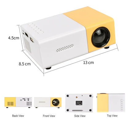 Compact and Powerful Portable Mini Projector - 600 Lumens, HDMI-Compatible, Built-In Speakers - Perfect for Home and Outdoor Family Entertainment!