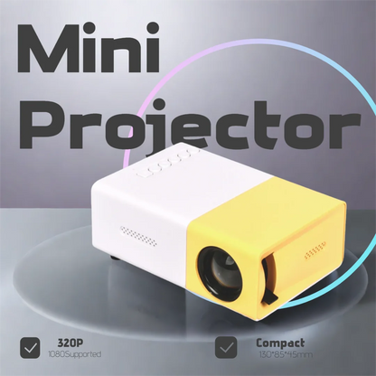 Compact and Powerful Portable Mini Projector - 600 Lumens, HDMI-Compatible, Built-In Speakers - Perfect for Home and Outdoor Family Entertainment!