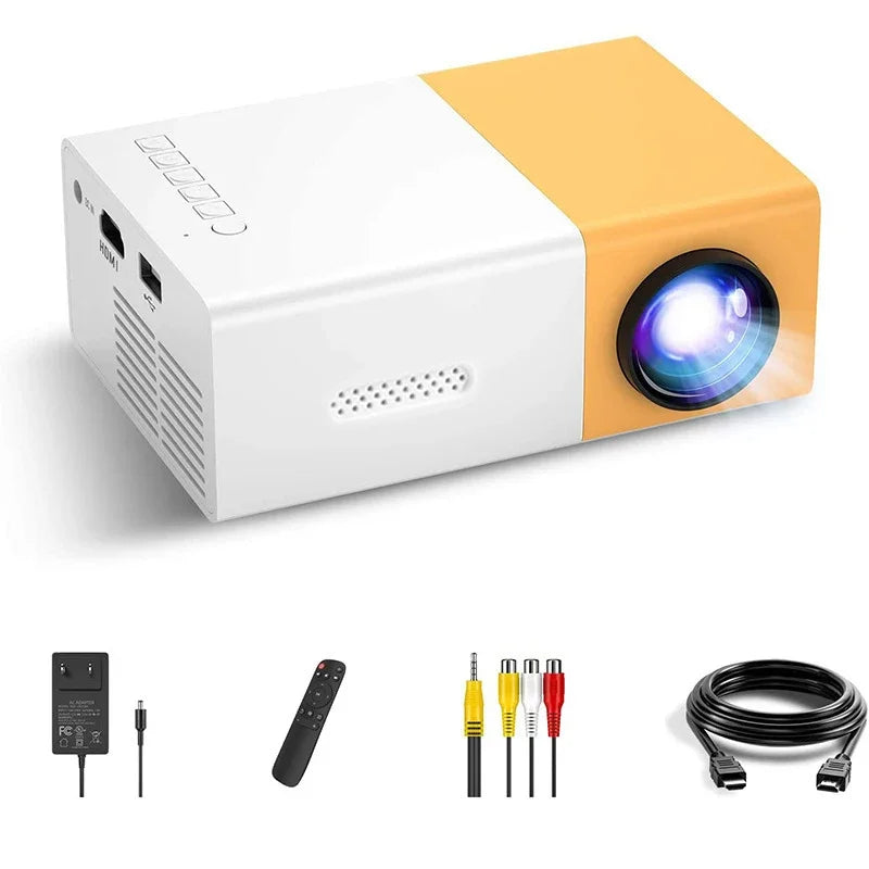 Compact and Powerful Portable Mini Projector - 600 Lumens, HDMI-Compatible, Built-In Speakers - Perfect for Home and Outdoor Family Entertainment!