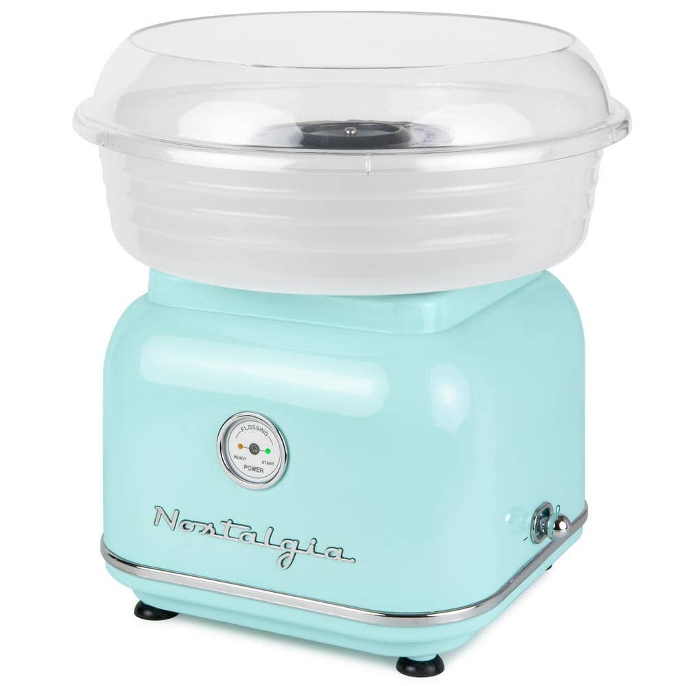 Retro Series Aqua Electric Cotton Candy Maker with 2-Reusable Cotton Candy Cones
