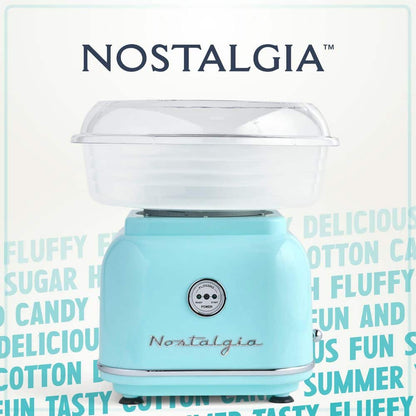 Retro Series Aqua Electric Cotton Candy Maker with 2-Reusable Cotton Candy Cones