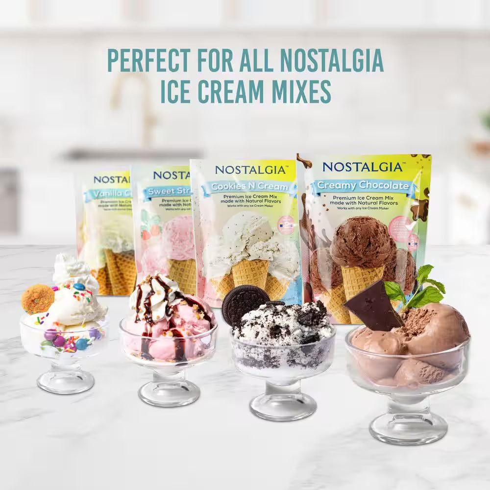 Electric 2 Qt. Ice Cream Maker, Aqua