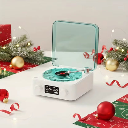 Experience Nostalgia with the Retro Turntable Speaker: Wireless Bluetooth Vinyl Record Player with White Noise and Stunning RGB Projection