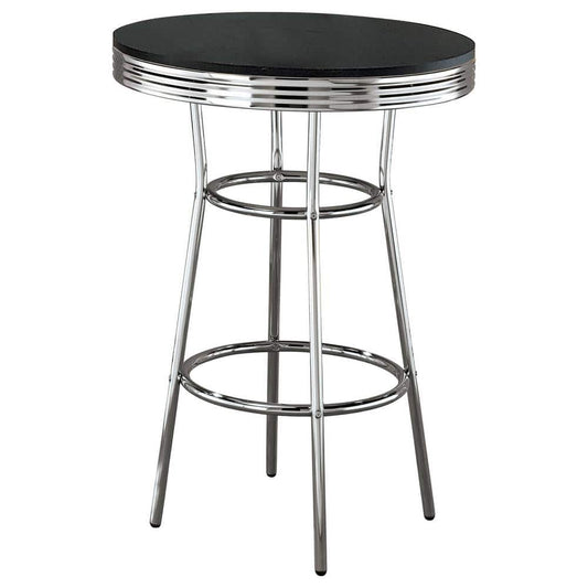 Retro Black and Chrome 50'S Soda Fountain Bar Table