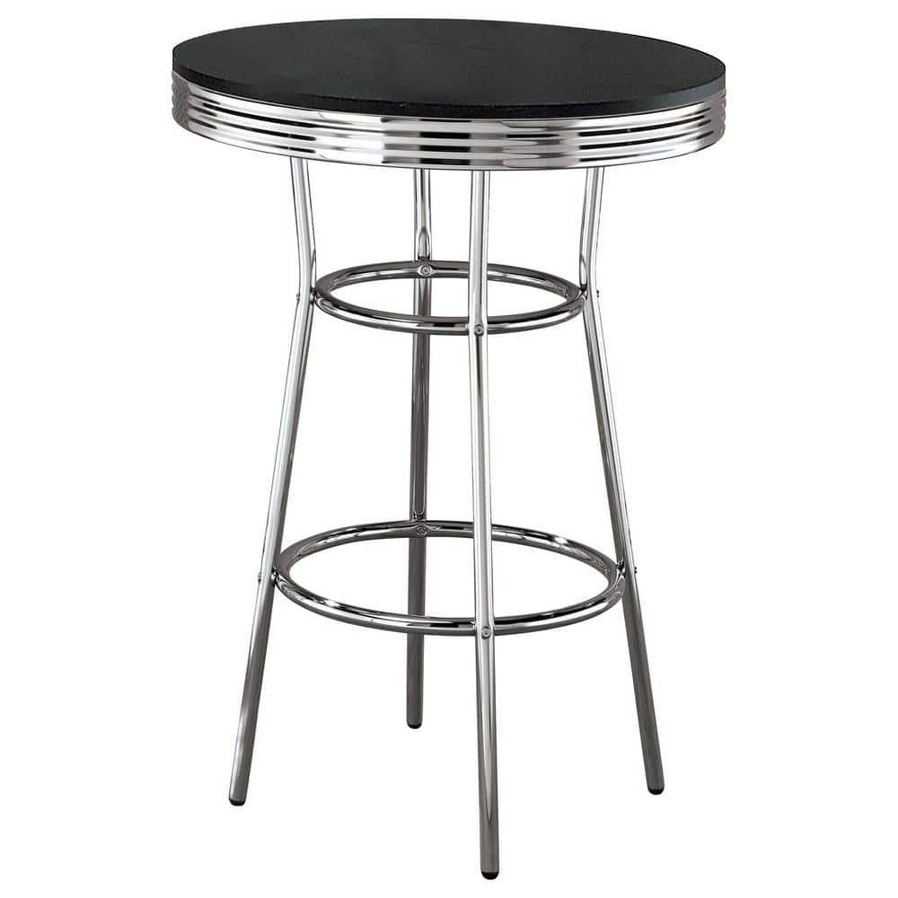 Retro Black and Chrome 50'S Soda Fountain Bar Table