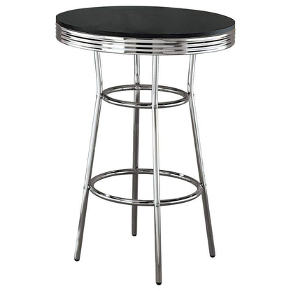 Retro Black and Chrome 50'S Soda Fountain Bar Table