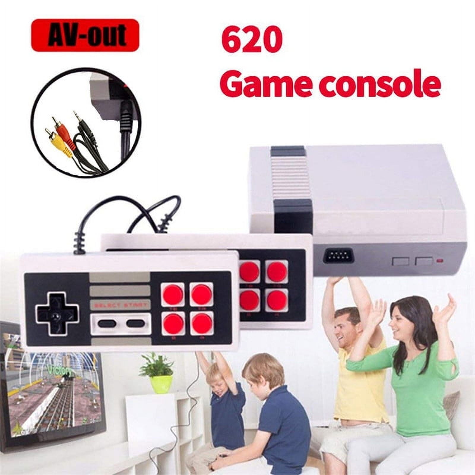 Retro Controllers with 620 Built-In Classic Plays, 8-Bit Video Play System for Adults and Kids, Includes 2 Controllers - Rediscover the Joy of Retro Playing