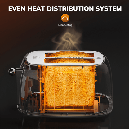 2 Slice Toaster with Smart Touch Screen, Retro Wide Slot Stainless Steel Toaster with 6 Browning Levels, Reheat & Defrost, for Bagel, Toast, Bread, Removable Crumb Tray, Black