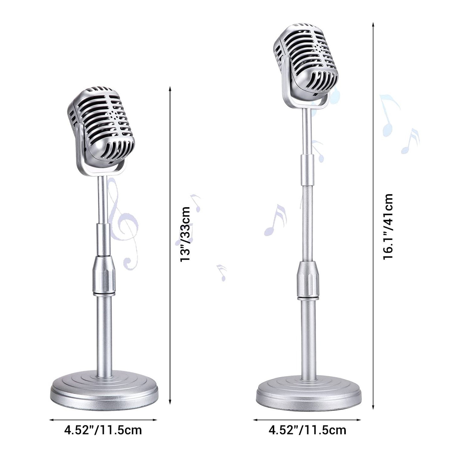 Facmogu Vintage Desktop Microphone Prop Model with Adjustable Stand, C