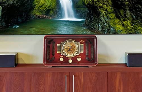 Retro Wireless Bluetooth Radio Speaker - Classic Vintage Style Audio Sound Receiver System W/Built-In Stereo Speakers, USB, SD Card Slot, AUX, RCA, MP3, AM/FM Tuner -  PUNP34BT