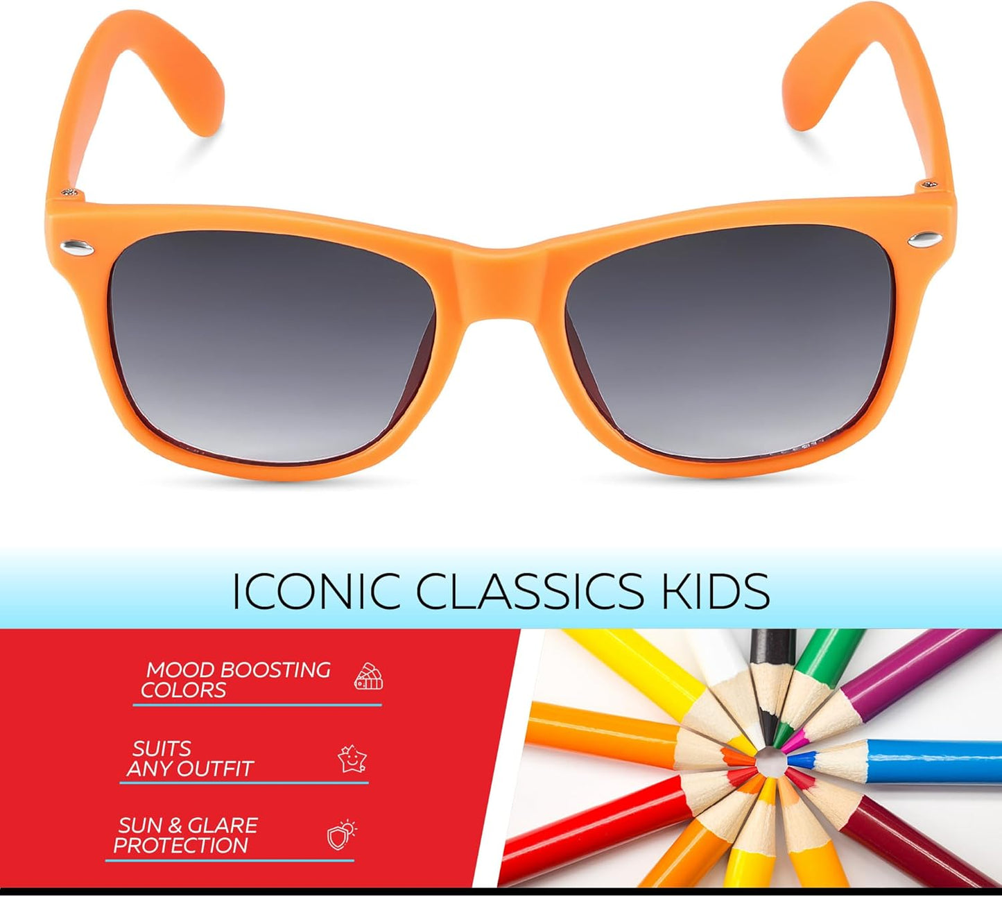 Kids Sunglasses for Boys Girls Age 3-12 - Shatterproof UV400 Toddler Children Sun Glasses