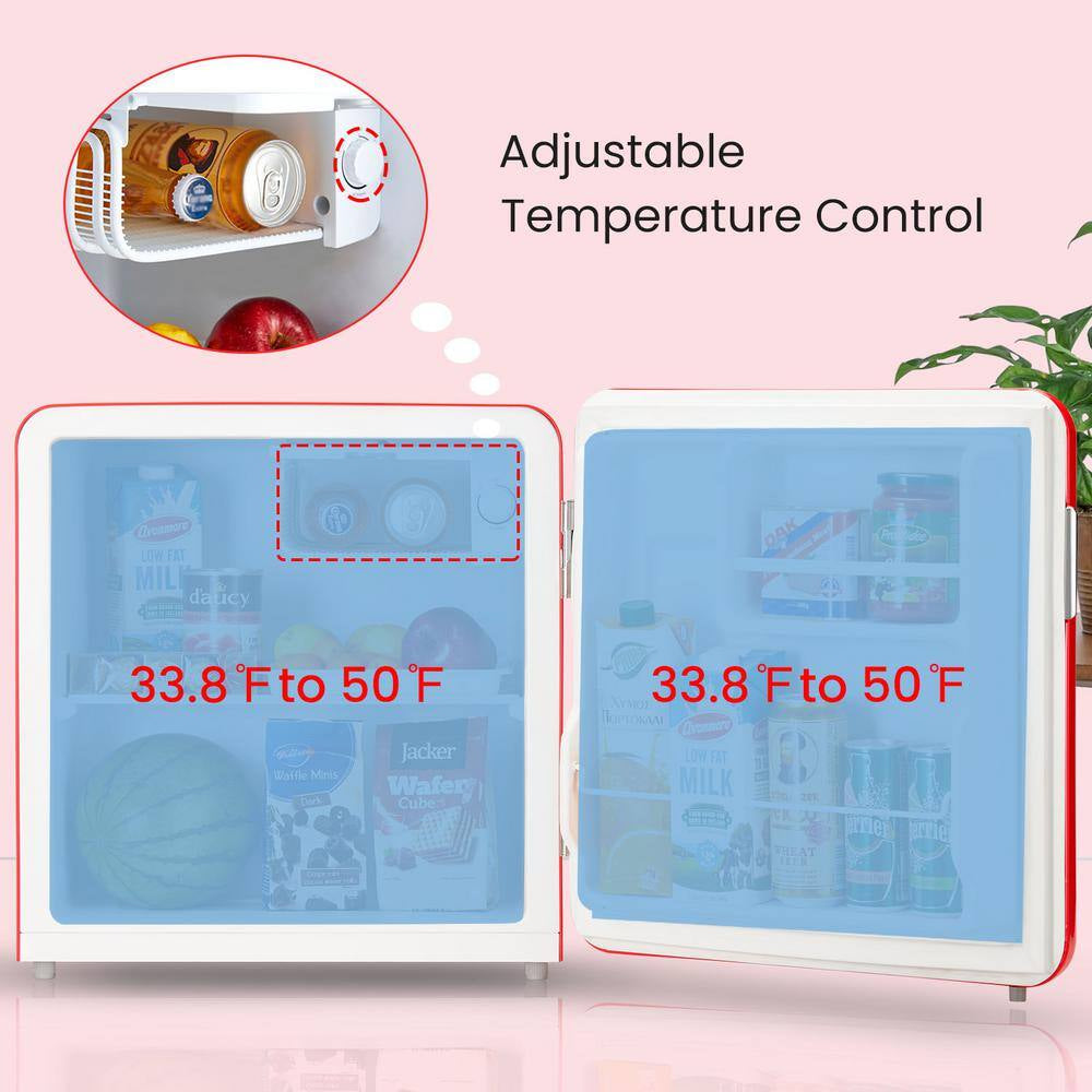 1.6 Cu. Ft. Solo Series Retro Mini Refrigerator in Red Adjustable Thermostat, ENERGY STAR for Bedroom/Dorm/Garage