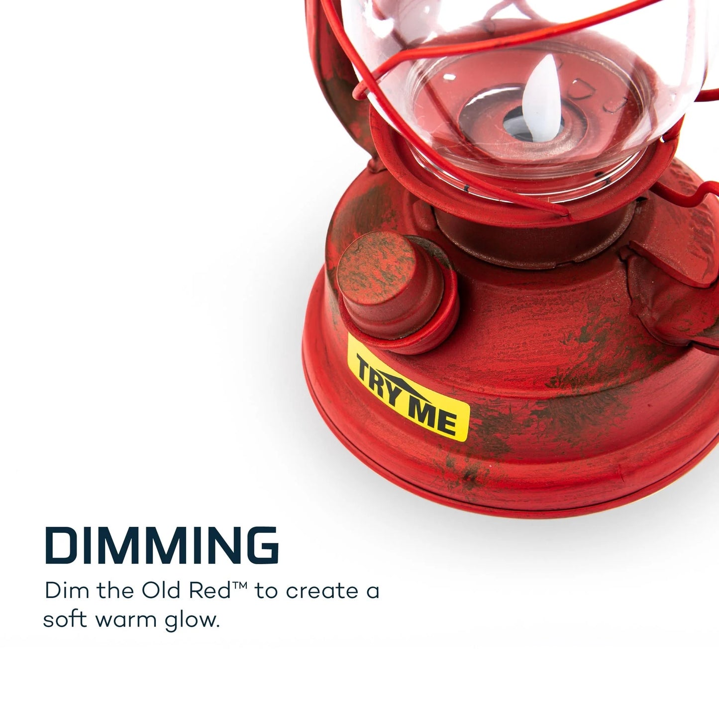 Retro 100 Lumen LED Red Metal Lantern, Battery Operated