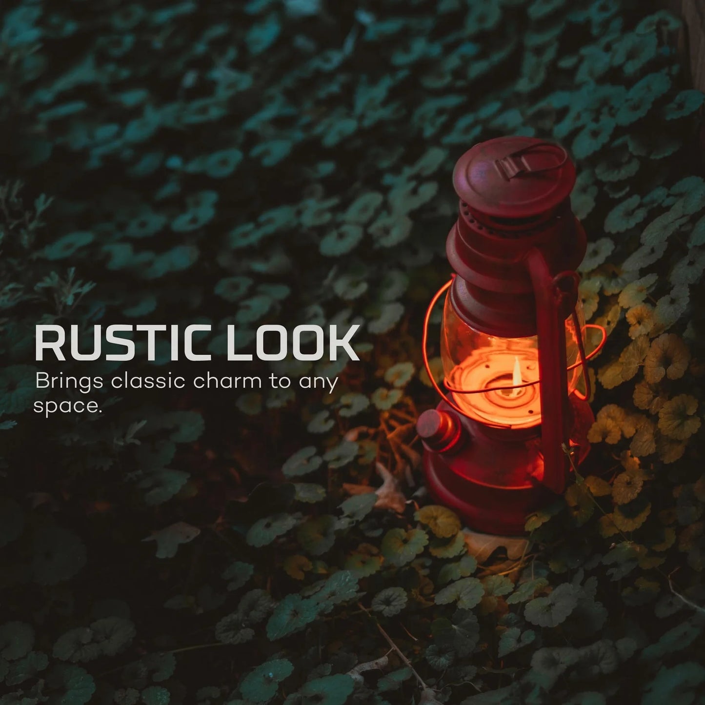 Retro 100 Lumen LED Red Metal Lantern, Battery Operated