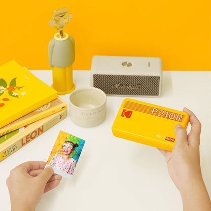 Mini 2 Retro 4PASS Portable Photo Printer, 2.1X3.4 Inches, Instant Picture Printer for Iphone and Android, Photo Printer Gift, 38 Sheets Bundle, White